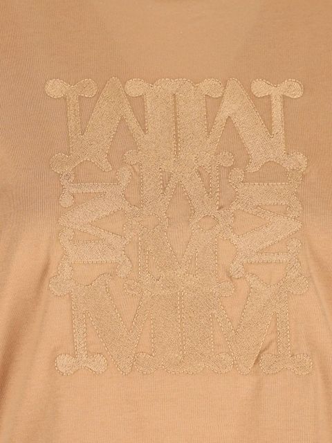Max Mara logo-embroidered cotton T-shirt - Brown
