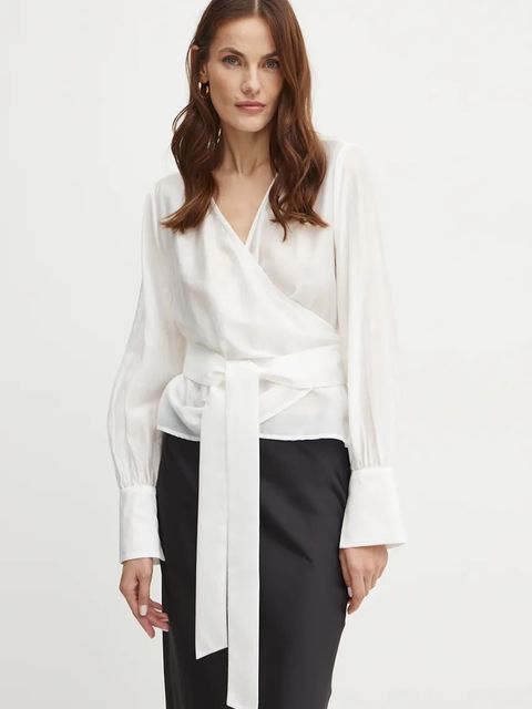 Ivy Oak koszula damska kolor biały slim IO112333