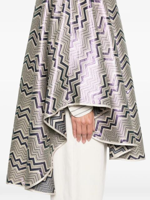 Missoni chevron-pattern hood cape - Blue
