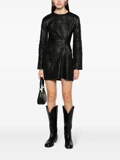 Zadig&Voltaire Rixina gathered leather minidress - Black