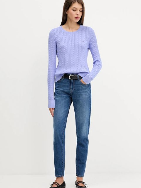 Tommy Jeans sweter bawełniany damski lekki DW0DW22165