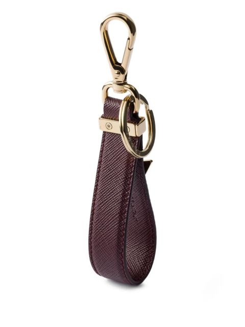 Prada Saffiano leather triangle-logo keyring - Red - zdjęcie produktu nr 2