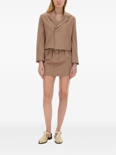 Alysi checked cropped jacket - Brown