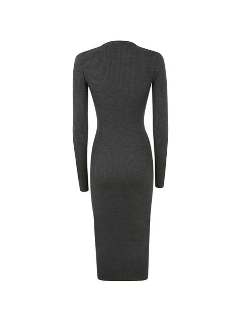 WARDROBE.NYC ribbed long-sleeve maxi dress - Grey - zdjęcie produktu nr 2