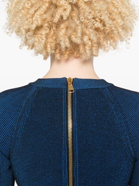 Balmain ribbed-knit dress - Blue