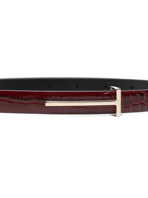 TOM FORD logo-buckle belt - Red
