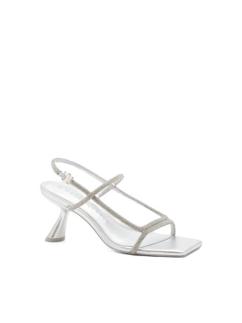 Cult Gaia Reina square-toe embellished heeled sandals - Silver - zdjęcie produktu nr 2