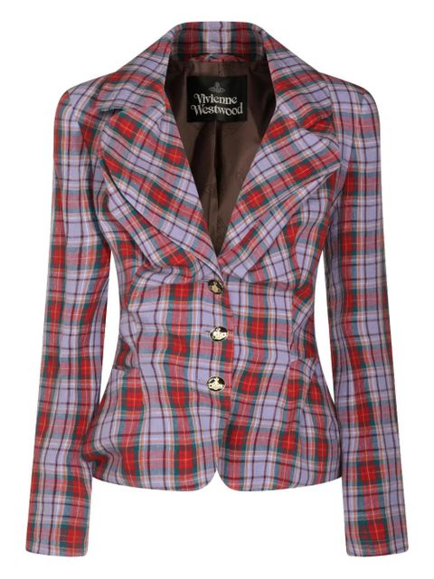 Vivienne Westwood Drunken checked button jacket - Purple - zdjęcie produktu nr 1