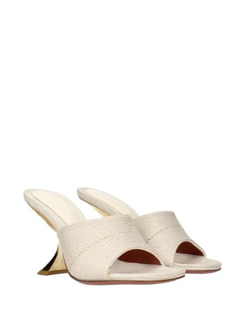 Amina Muaddi woven heeled sandals - White - zdjęcie produktu nr 2