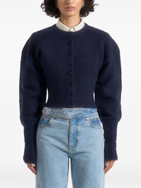 Manière De Voir Mayla cinched-ribbed cardigan - Blue