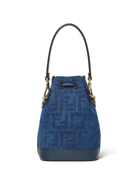 FENDI Mon Tresor logo-detail bucket bag - Blue - zdjęcie produktu nr 2