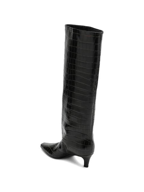 TOTEME croc-embossed knee-high boots - Brown