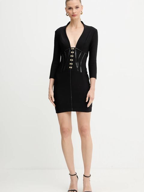 Elisabetta Franchi sukienka kolor czarny mini dopasowana AB79757E2 - zdjęcie produktu nr 2