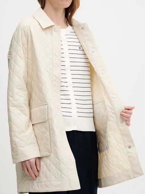 Tommy Hilfiger kurtka kolor beżowy przejściowa WW0WW46448