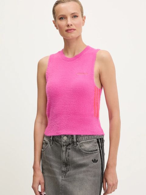 adidas Originals kamizelka Fluffy Vest damski kolor różowy JW3648 - zdjęcie produktu nr 1