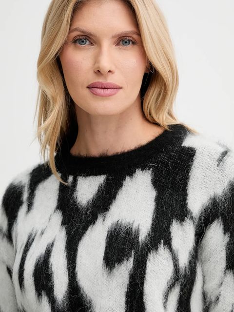 Calvin Klein sweter z dodatkiem wełny damski kolor czarny LV044D343G - zdjęcie produktu nr 2