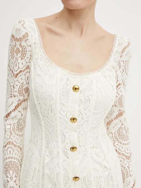 Twinset sukienka kolor beżowy mini dopasowana 251TS2270