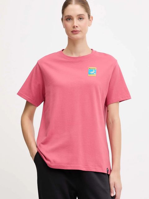 LA Sportiva t-shirt bawełniany Moon Climb damski kolor różowy ZACT194 - zdjęcie produktu nr 1