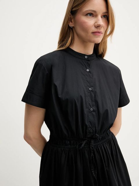 Tommy Hilfiger sukienka bawełniana kolor czarny midi rozkloszowana WW0WW45835