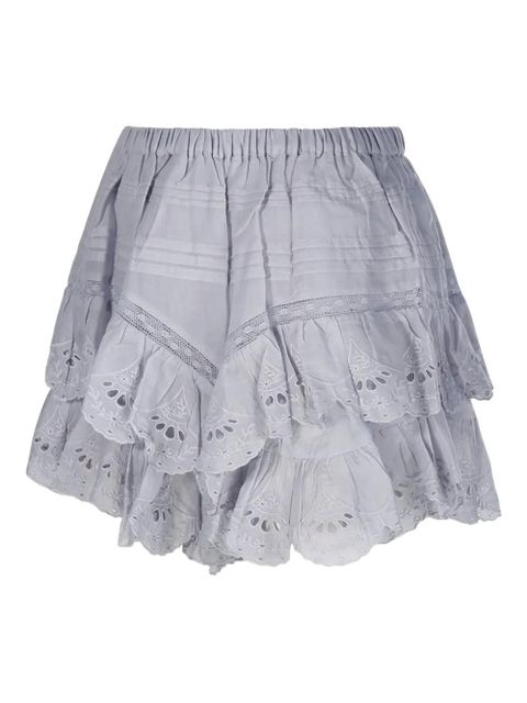 MARANT ÉTOILE ruffled eyelet shorts - Grey