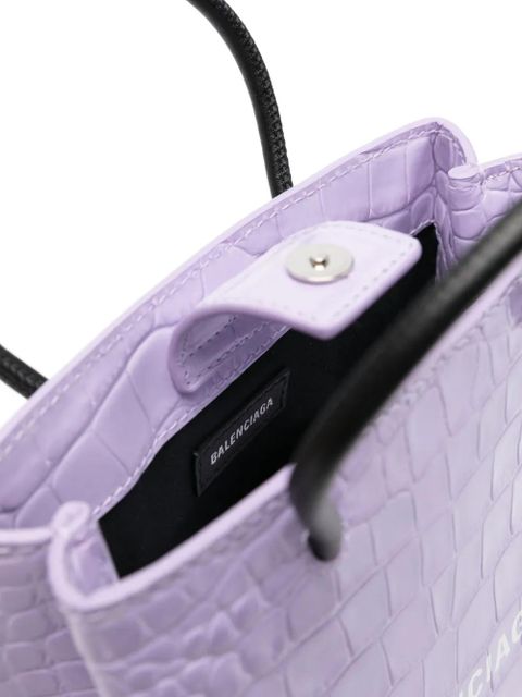 Balenciaga mini Shopping leather tote bag - Purple