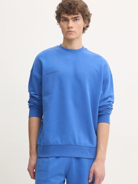 Pangaia bluza bawełniana kolor niebieski z nadrukiem - zdjęcie produktu nr 1