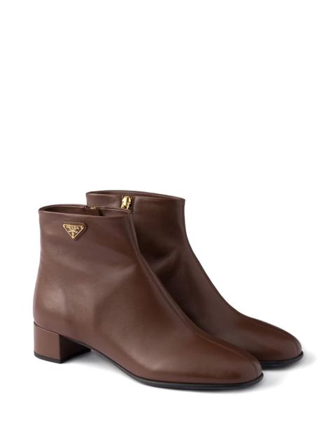 Prada 35mm logo zip boots - Brown - zdjęcie produktu nr 2