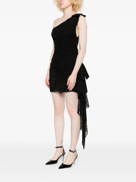 Alessandra Rich polka-dot ruffled dress - Black