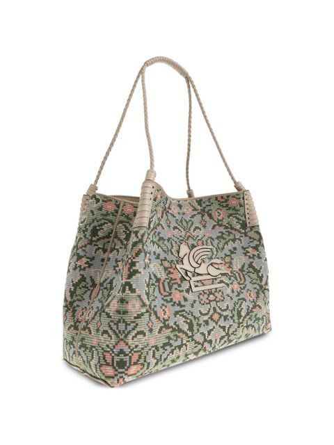 ETRO Pegasus floral tote bag - Blue