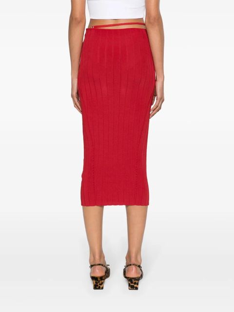 Jacquemus La Jupe knitted skirt - Red