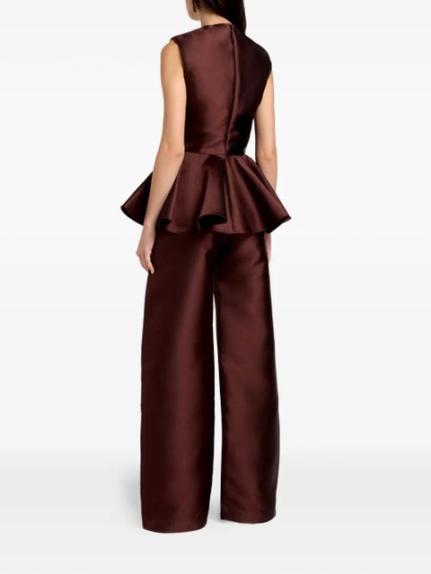 Marques'Almeida floral-print peplum top - Brown