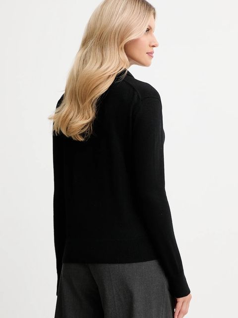 Calvin Klein sweter z dodatkiem wełny damski kolor czarny lekki LV044A305G