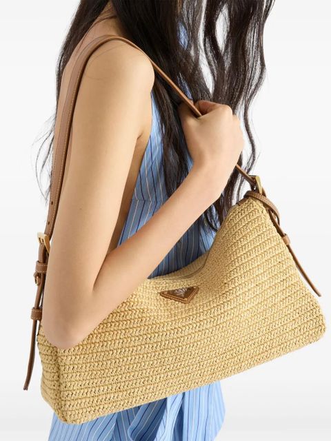 Prada Aimée leather shoulder bag - Neutrals