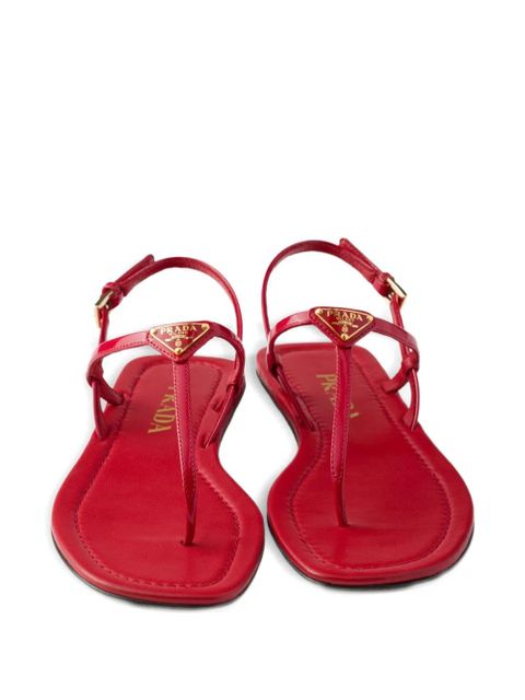 Prada patent leather thong sandals - Red