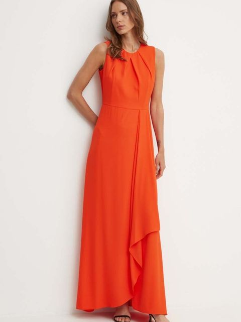 Sandro Ferrone sukienka kolor pomarańczowy maxi rozkloszowana SFS21XBDTOKIO - zdjęcie produktu nr 1