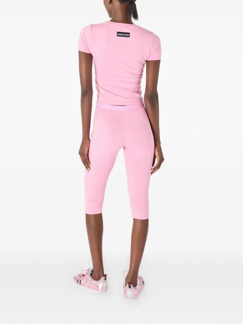 Marine Serre pearl logo jersey capri shorts - Pink