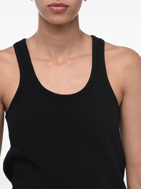 Jil Sander embossed logo knitted top - Black