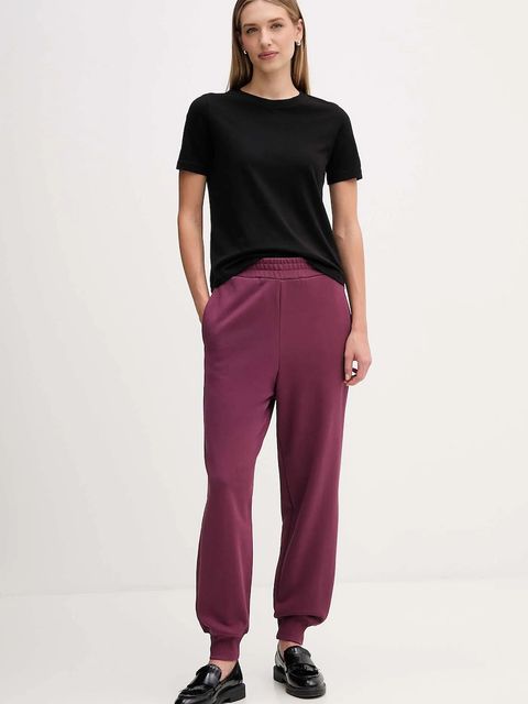 United Colors of Benetton spodnie dresowe bawełniane damskie kolor fioletowy gładkie 3UNIDF01A