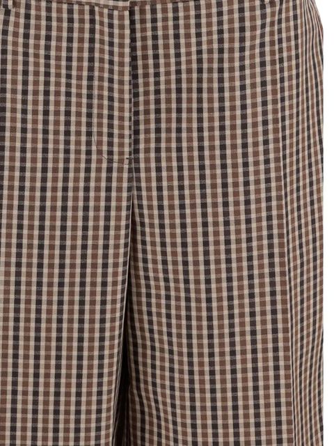 Jil Sander plaid wool shorts - Brown