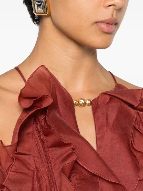 Aje Cleo ruffled tiered maxi dress - Orange