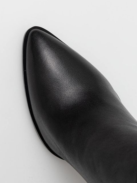 Answear.LAB kozaki skórzane kolor czarny na słupku