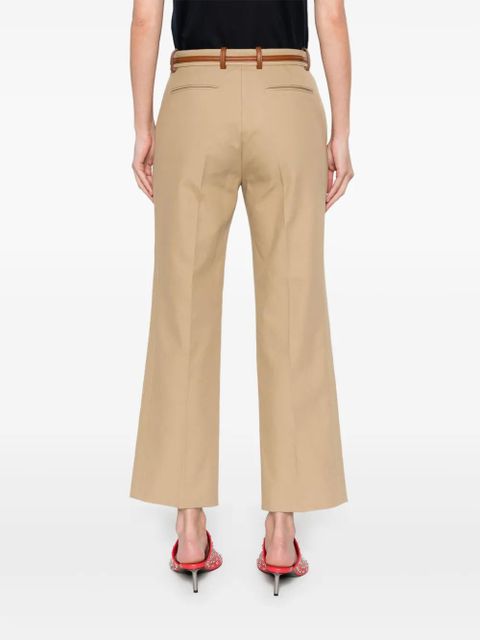 Gucci Horsebit-detail cotton trousers - Neutrals