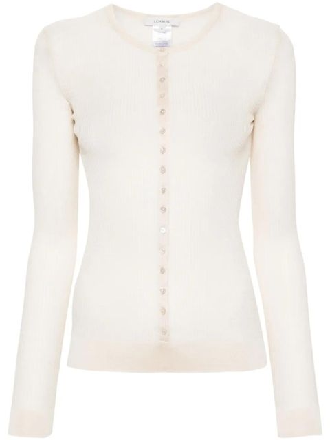 LEMAIRE long-sleeve ribbed top - Neutrals - zdjęcie produktu nr 1