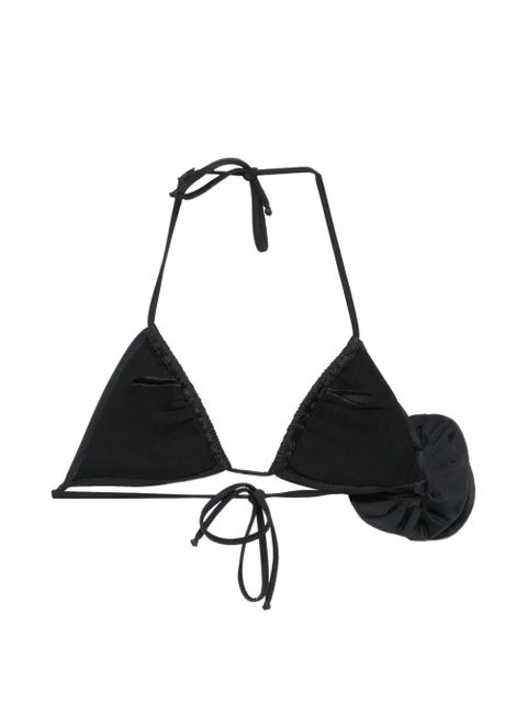 Moschino floral-appliqué triangle bikini top - Black - zdjęcie produktu nr 2