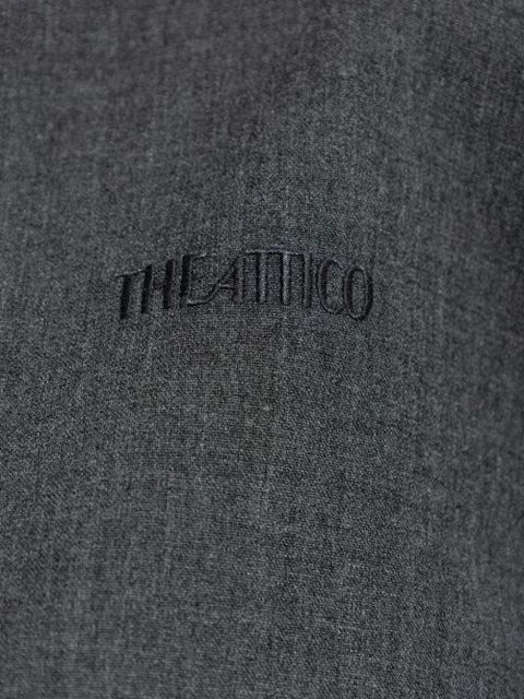 The Attico banded-cuff collared top - Grey