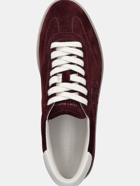 Tory Burch sneakersy zamszowe Phoenix Sneaker damskie kolor bordowy 166688.600