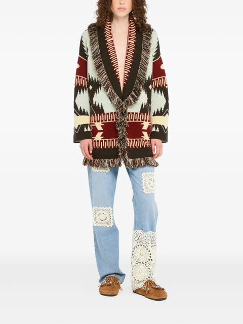 Alanui Icon jacquard fringed cardigan - Blue - zdjęcie produktu nr 2