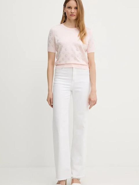 Guess t-shirt JASMINE damski kolor różowy W5GR05 Z3D60