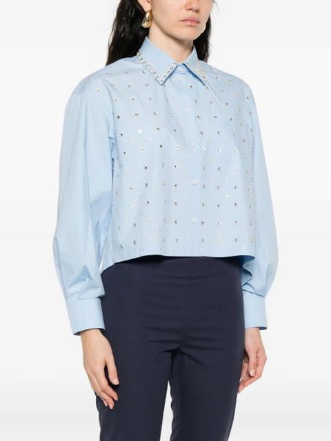 SANDRO embellished cotton shirt - Blue - zdjęcie produktu nr 2