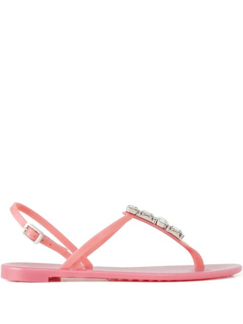Casadei crystal-embellished thong-strap sandals - Pink - zdjęcie produktu nr 1